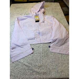 Jordan Women's Lightweight Cropped Hooded Windbreaker Jacket barely Grape Size S